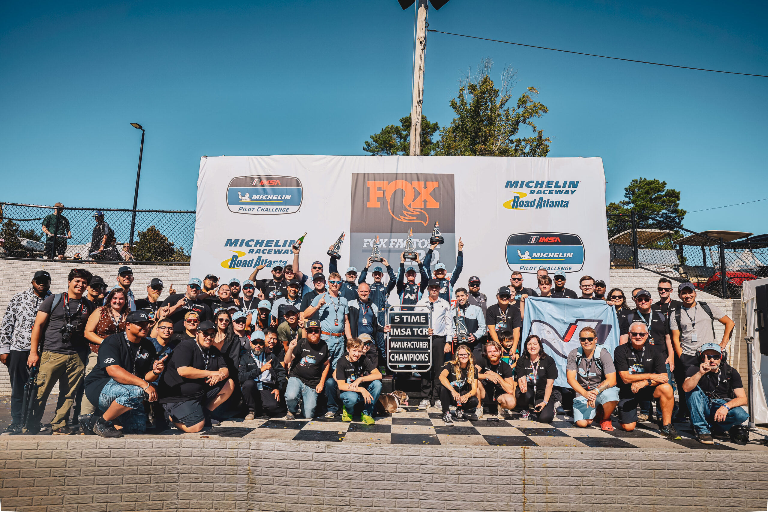 Bryan Herta Autosport celebrating their 5th championship