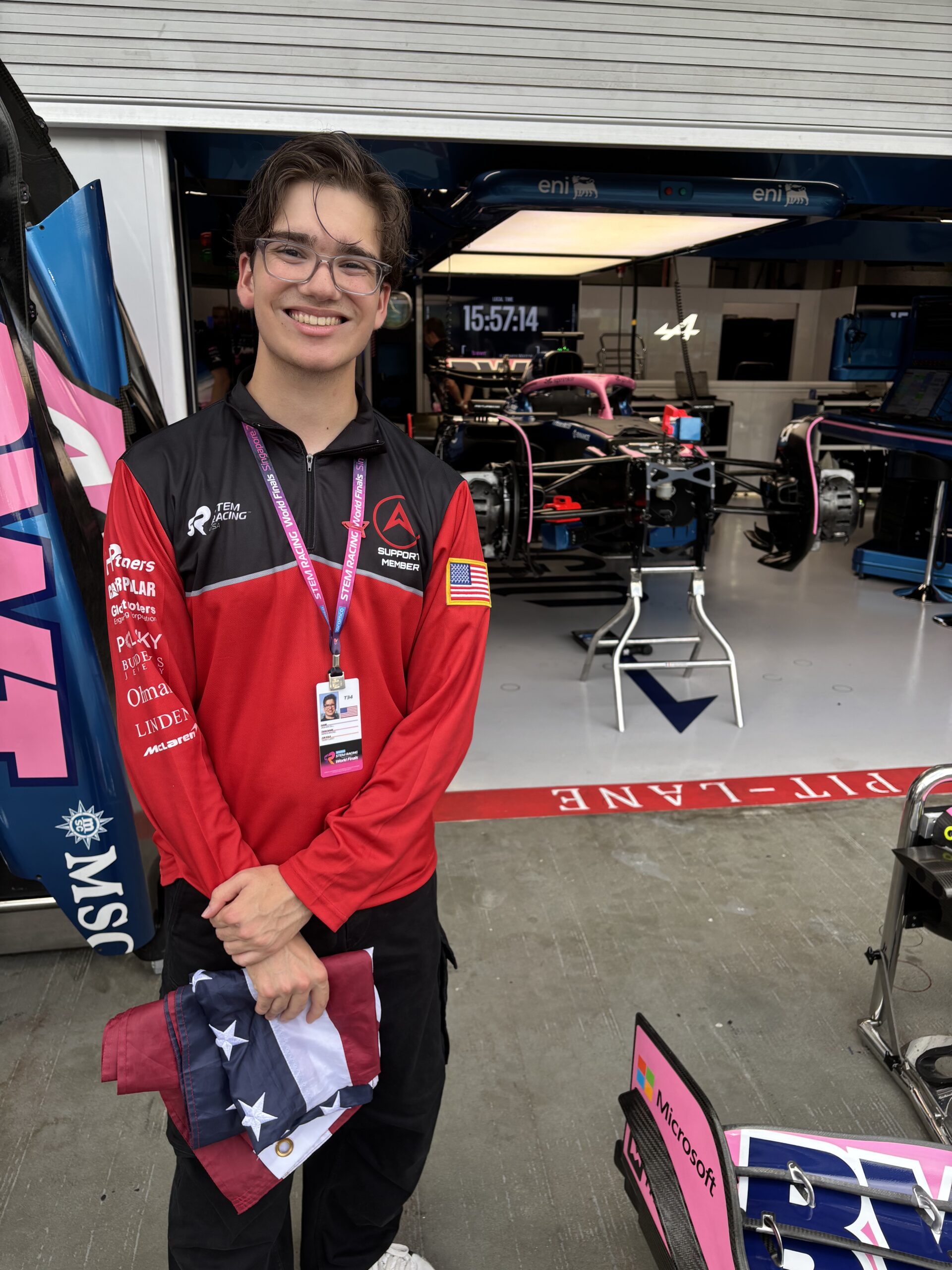 Jashan Gill outside of the BWT Alpine Formula 1 Team garage.